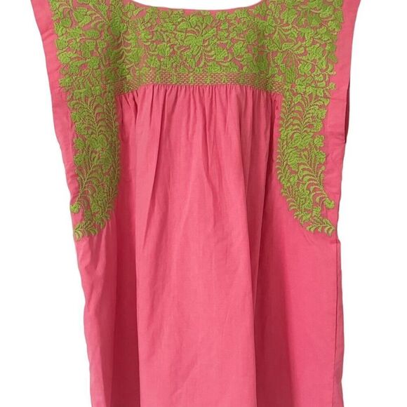 J. Marie Pink Floral Embroidered Sleeveless Tunic Blouse Women's Small casual - Picture 7 of 16